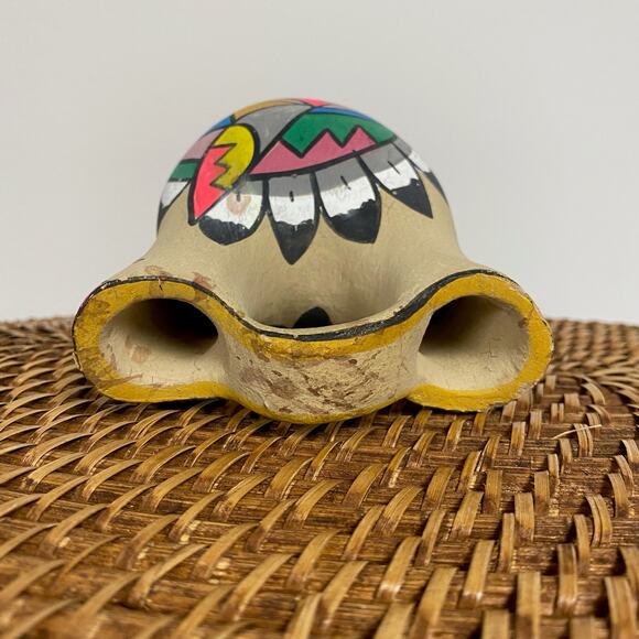 Vintage Mexican Souvenir 6" Colorful Painted Artisan Vase - Picture 3 of 8